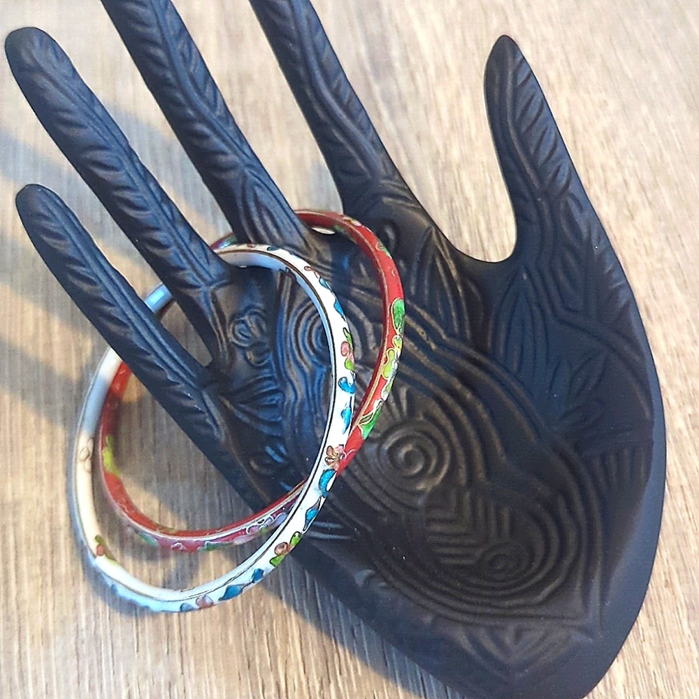 Vintage Cloisonné bangles - set of 2